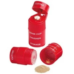 New 2 in 1 Pill Cutter Tablets Medicine Cutter Pill Crusher PP Portable Pill Box
