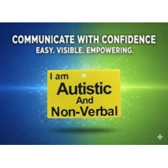 I Am Autistic And Non Verbal Disability ID Awareness Card And Lanyard - sen