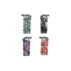 FLORAL EASY FOLDING ADJUSTABLE WALKING STICK ALUMINIUM NON SLIP POLE