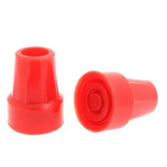 Walking Stick, Crutch Rubber Tips - Pair of Red Ferrules, Feet - 19mm & 22mm