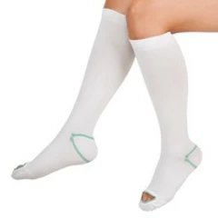 invera Anti Embolism Compression Stockings, Knee High M (1 Pair), White