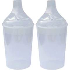 2 Pack - Clear Wide Spout Feeding Beakers with Graduated Measurements and Contr