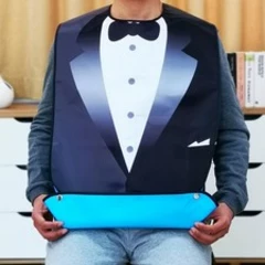 Adult PVC Printing Cotton Cloth Adjustable Bib Protecor for