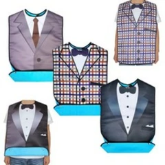 Adult PVC Printing Cotton Cloth Adjustable Bib Protector for Men Patients