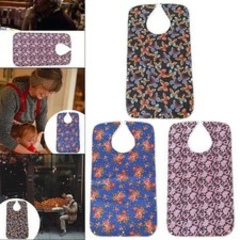 Mealtime Waterproof PVC Printing Cotton Cloth Adjustable Bib Crumb Adults