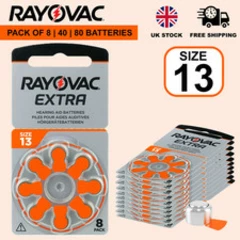 Rayovac Extra Advanced Hearing Aid Batteries Size 13 Orange Zinc Air Batteries