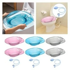 Toilet Sitz Bath with Flusher 2000ml Hip Basin Bidet Reusable Hip Bath for Most