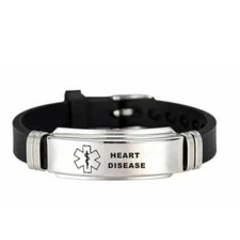 Heart Disease Medical Alert Bracelet Wristband Stainless Steel
