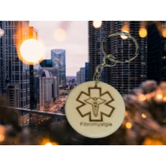 Fibromyalgia medical SOS keyring,ID Free personalised engraving.Medical Alert.