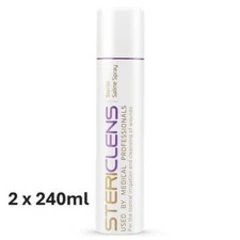 2 x 240ml Stericlens Sterile Saline Spray 02/2028 Expiry