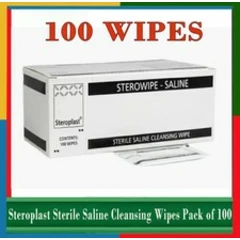 Steroplast Sterile Saline Cleansing Wipes – Pack of 100 – Individually Wrapped