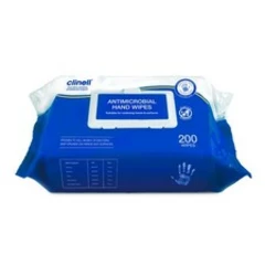 Clinell Antimicrobial Hand Wipes - Pack of 200 count (Pack 1), Multicolour