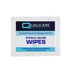Qualicare Sterile Saline Cleansing First Aid Wipes for cuts & grazes - 100 Pack