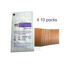Sterile Adhesive Skin Wound Closure Strips Butterfly Stitches 3mm x 75mm (X 10)