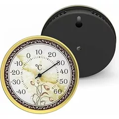 TDCuizent Wall-Mounted Thermometer with Clear Display for Accurate Temperature Reading in Sauna Rooms Nurseries and Cribs - ABS Glass and Aluminum Construction