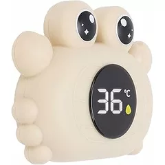 Naroote Baby Bath Thermometer, IP67 Water Thermometer for Kids Infant Toddler Pool, Accurate Temperature Alert with Auto Power Off, Ideal for Baby Bath Essentials, Beige (Beige)