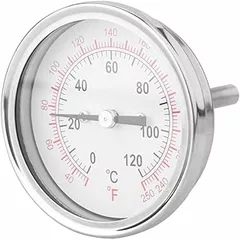 Irfora 62mm Thermometer, High Temperature Bimetal Thermometer Oven Grill BBQ Analog Dial Double Scale, Fast Reading, Double Scale, Long Service Life, Suitable for Temperature