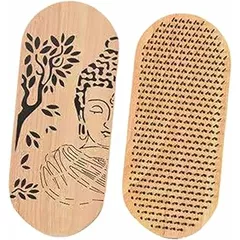 Oshhni 1 Pair Sadhu Board Wooden Yoga Board for Beginners Acupressure Foot Reflexology Mat Mental Health Massage Nail Pads for Yoga Meditation Home Gym, Fitness Gift for Women Men