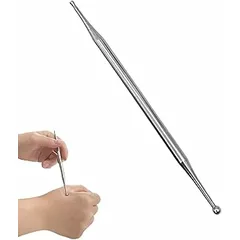Dual Head Facial Reflexology Tools Portable Deep Tissue Massage Tool Stainless Steel Manual Acupuncture Pen Self-Massage Acupressure Bar for Tension Relief