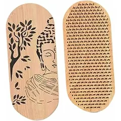 Harilla 2 Pcs Sadhu Board Wooden Acupressure Foot Reflexology Mat for Yoga Meditation Mental Health Massage Nail Board for Beginners Home Gym, Fitness Gift for Women Men