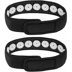LOORGVEL 2pcs Massage Headbands for Head and Neck Pain Relief, Cotton Cloth and Sponge Material, Comfortable Acupressure Wrap for Daily Use and Muscle Relaxation