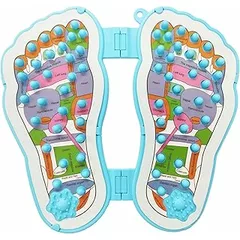 Hikiwin Foot Shaped Acupressure Foot Massage Mat with Chart, Ergonomic Foot Massager Mat for Feet Relaxation, Portable Foot Pressure Point Pad for Stress Relief, Arch and Heel Pain, 1 Piece