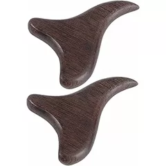 OUNONA 2pcs Wooden Gua Sha Massager Sandalwood Scraping Massage Tool for Acupuncture Point Foot Massage Body Therapy