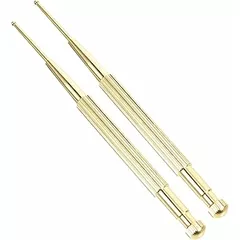 FOMIYES Ear Acupressure Pen Set 2 Pcs Brass Spring Loaded Pressure Point Massage Tools Lightweight for Manual Acupressure Therapy and Ear Pressure Relief