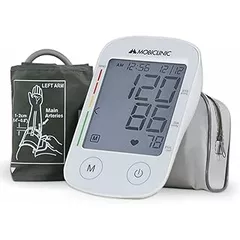 Mobiclinic, Automatic arm Blood Pressure Monitor, Digital Pressure Monitor, LCD Display, with Cuff, 4×30 Measurement Memory, TX-01