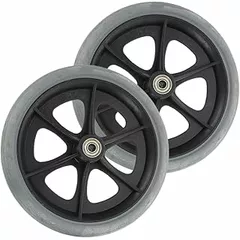 AiQima Wheelchair Replacement Parts 2Pcs Wheelchair Front Wheel Wheels Wheel Replacement Parts,For Wheelchair Wheel Chair Wheels 8 in Wheel for Wheelchair