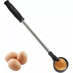Stainless Steel Egg Tongs - Long Extendable Tongs (40-195 cm) for Eggs and Nuts | Multifunctional Picking Device for Chicken Coop and Garden Robust Tool for Farming