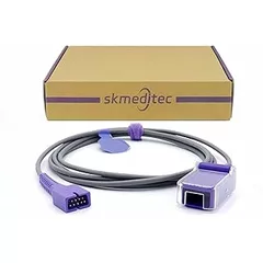 skmeditec 7.2FT SpO2 Adapter Cable with Chip Compatible with Nellcor Oximax Module, Reusable SpO2 Sensor Extension Cord with 9-Pin Monitor Connector and 9-Pin Probe Connector, Replacement Wire