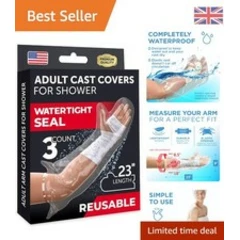 Reusable Arm Covers for Shower – 100% Waterproof Cast Protectors in Clear 3 Pack