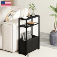Leomonio Narrow Side Table Slim Side Table Magazine Rack Bathroom Table For