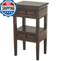 Deco 79 Wood Side End Accent Table 2 Drawers And 1 Shelf End Table Side Table