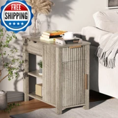 Hsszxfr End Table Charging Station 24 Nightstand Charging Station Vintage Side