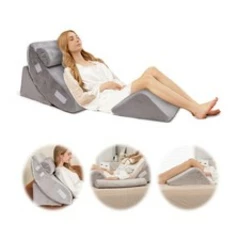 COSTWAY 4pcs Bed Wedge Pillow Post Surgery Memory Foam Fill Pillow Set