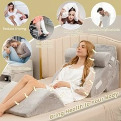 4pcs Bed Wedge Pillow Post Surgery Memory Foam Fill Set Pillow