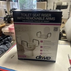 Drive Seats Premium Toilet Seat Riser with Removable Arms White 12403