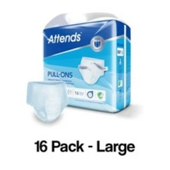 Attends 8L Pull Up Pants Size Large Adult Nappies Incontinence - Pack of 16