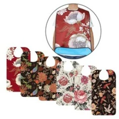 Adult Waterproof Printing Cotton Cloth Bib Mchine Washable Women Seniors Elderly