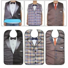 Pack of 3 Waterproof Printing Cotton Bib Crumb for Men Seniors Easy to Clean