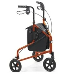 Vivid Orange Days Aluminium Lightweight Tri Wheel Walker With Bag