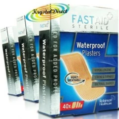 3x Fast Aid Waterproof 40 Assorted Plasters - Strong, Hypoallergenic - EXPIRED