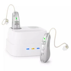 BTE Digital Rechargeable Hearing Aid For Severe Hearing Loss With Charging Case!