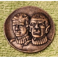 1986 Star Trek 20th Anniversary Commemorative Medallion Kirk Spock Rare Version