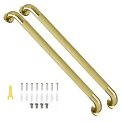 Bmoytu 2 Pack Shower Grab Bar Brushed Gold 32 Inch Bathroom Grab Bar Handle