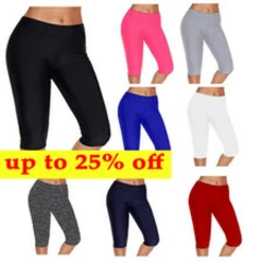 Women Long Swim Shorts Boardshort High Waisted Bottom Tankini Swimwear Pants
