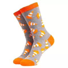 1 Pack Mens & Ladies Job Themed Crew Cotton Socks - 9-12 UK / Road Works (Grey)