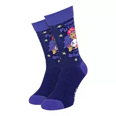 1 Pack Mens & Ladies Slogans Crew Cotton Socks - 4-8 UK / Bright Future (Navy)